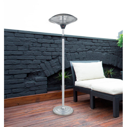Calefactor Exterior C/pie Koel 2000w Plata 2potencias Antivuelco Ip34 200x60x60 Cm