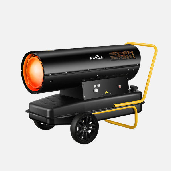 Cañon Calefactor Gasoleo Alpine 80kw Negro/amarillo 68l  Caudal2870m3/h Proteccion Seg.control Temperatura 73x127x59cm