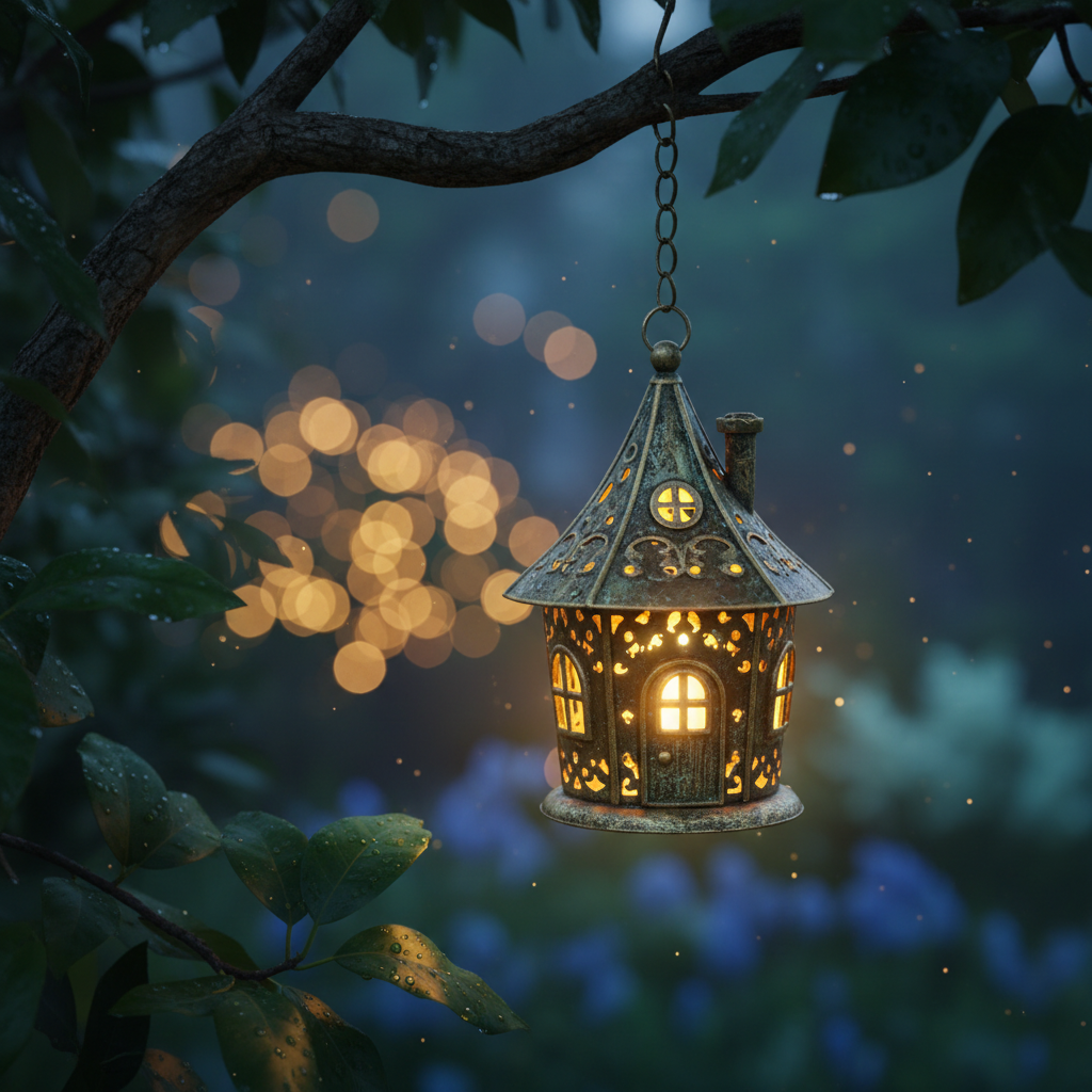 Casita Colgante Solar Decorativa Metálica LED Galix | Suministros Figmar