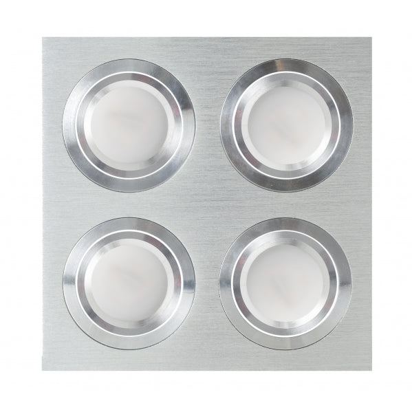 Ceiling light Spotlight Bed Aluminium/chrome 4xgu10 Included 24w 4000k 2400lm 17,5x17,5x2 Androide
