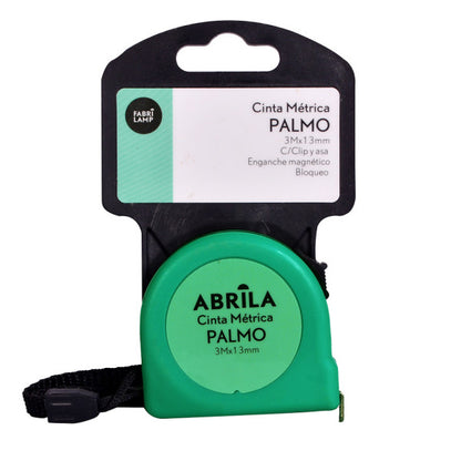 Cinta Metrica Palmo 3mx13mm Verde C/bloqueo, Enganche Magnetico,clip Y Asa