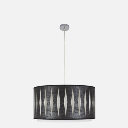 Colgante Alexandra 2xe27 Cromo/madera Negra Regx50x50 cm
