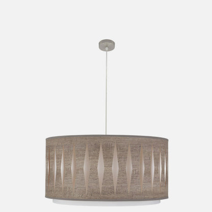 Colgante Alexandra 3xe27 Niquel/madera Gris Regx60x60 cm