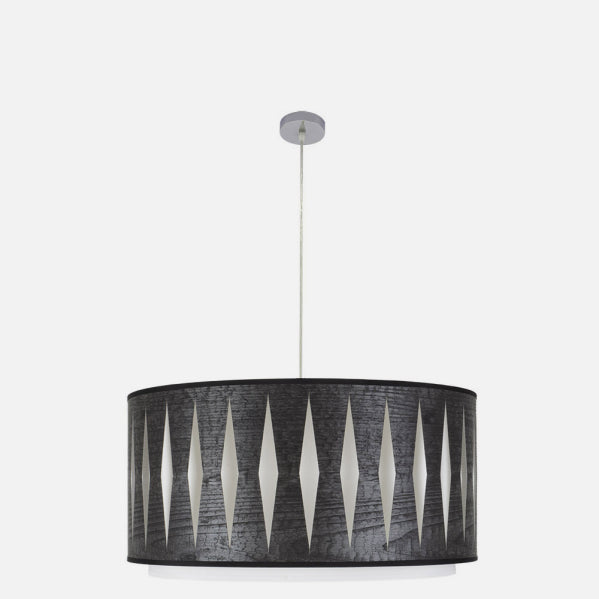 Colgante Alexandra 3xe27 Cromo/Madera Negra Regx60x60 cm