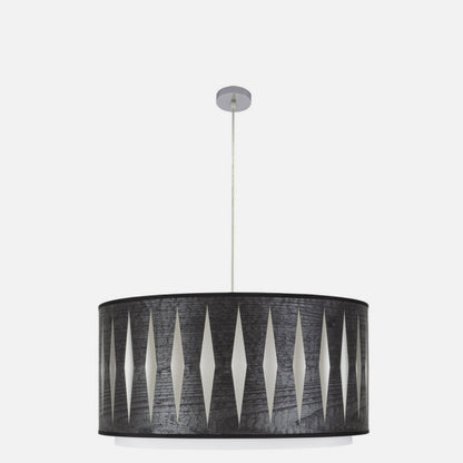 Colgante Alexandra 3xe27 Cromo/Madera Negra Regx60x60 cm