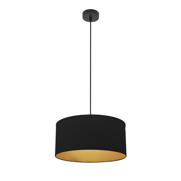 Colgante Anuska 1xe27 Negro/negro-oro Regx40x40 Cm