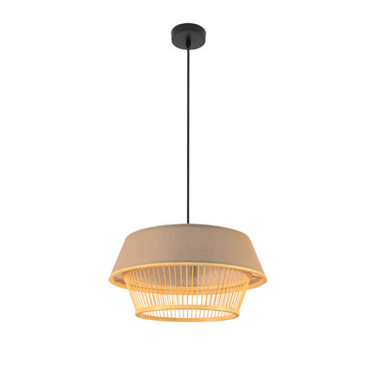 Colgante Bambu Yovani Negro/natural 1xe27 Regx46x46cm