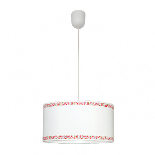 Colgante Cenefa Blanco/rosa 1xe27 Regx35d