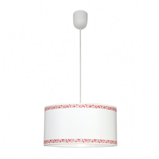 Colgante Cenefa Blanco/rosa 1xe27 Regx35d