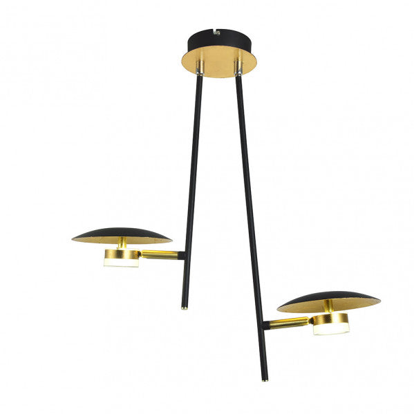 Colgante Ciudad Del Cabo 2l 12w 4000k Negro/oro 52x49x15 Cm 1080 Lm Dirigible Y Orientable