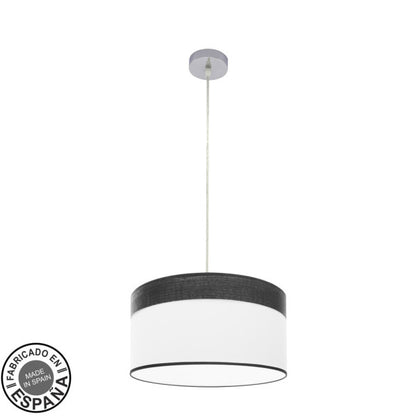 Colgante Cloe 1xe27 Cromo/blanca-madera Negra Regx40x40 cm