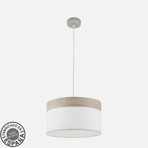 Colgante Cloe 1xe27 Niquel/blanca-madera Gris Regx40x40 cm