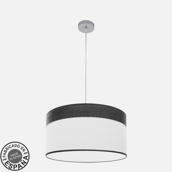 Colgante Cloe 2xe27 Cromo/blanca-madera Negra Regx50x50 cm