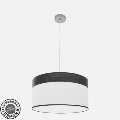 Colgante Cloe 2xe27 Cromo/blanca-madera Negra Regx50x50 cm