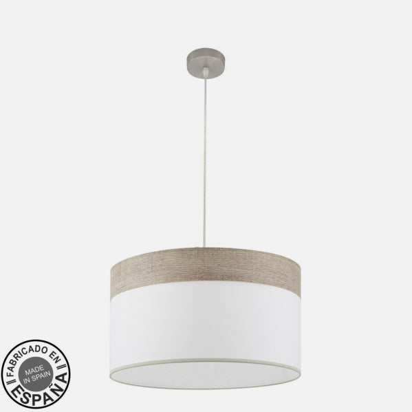 Colgante Cloe 2xe27 Niquel/blanca-madera Gris Regx50x50 cm