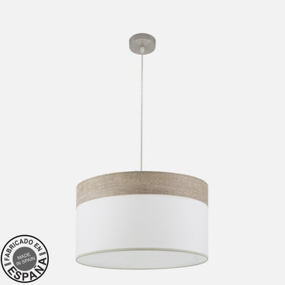Colgante Cloe 2xe27 Niquel/blanca-madera Gris Regx50x50 cm