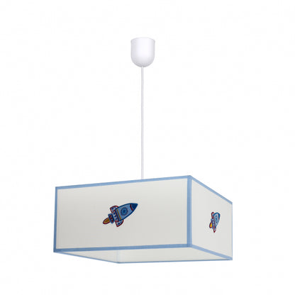 Colgante Cohete 1xe27 Blanco/azul Regx35x35