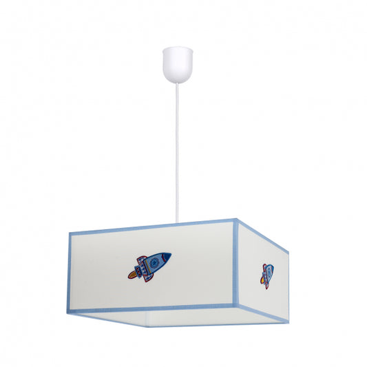 Colgante Cohete 1xe27 Blanco/azul Regx35x35