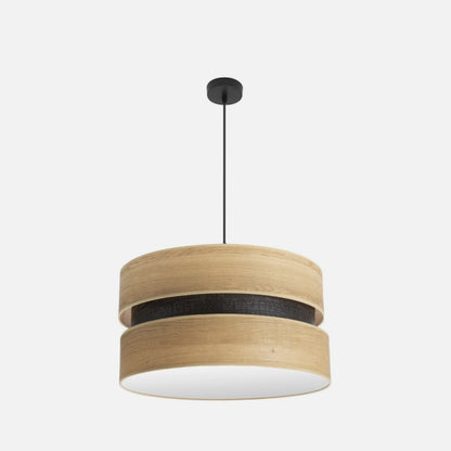 Colgante Colet 2xe27 Negro/madera Clara Regx50x50 Cm