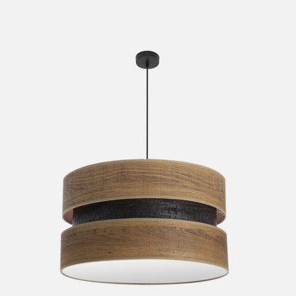 Colgante Colet 3xe27 Negro/madera Oscura Regx60x60 Cm