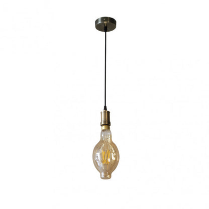 Colgante Dante 1xe27 Cuero/ambar  Bombilla  Incluida 8w 3000k 640lm Regx12x12 Cm