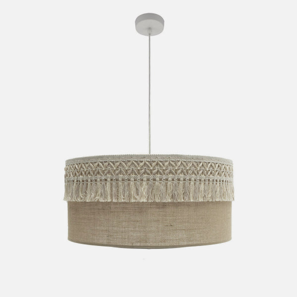 Colgante Ekaterina 3xe27 Blanco/saco Regx60x60 Cm Con Pasamaneria