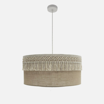 Colgante Ekaterina 3xe27 Blanco/saco Regx60x60 Cm Con Pasamaneria