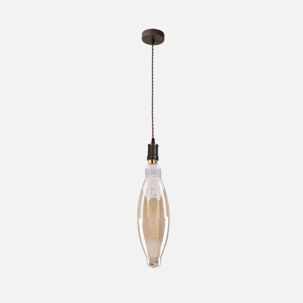 Colgante Elio 1xe27 Marron/ambar Bombilla  Incluida 8w 3000k 850lm Regx12x12 Cm
