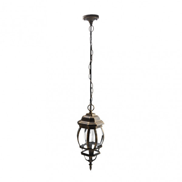 Colgante Exterior Aluminio Caelum 1xe27 Neg/oro    Regx16x16 Cm  Ip44