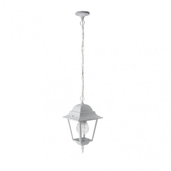 Colgante Exterior Aluminio Spica 1xe27 Blanco Ip44  Regx21,5x21,5 Cm