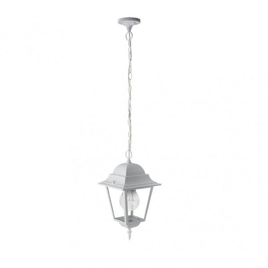 Colgante Exterior Aluminio Spica 1xe27 Blanco Ip44  Regx21,5x21,5 Cm