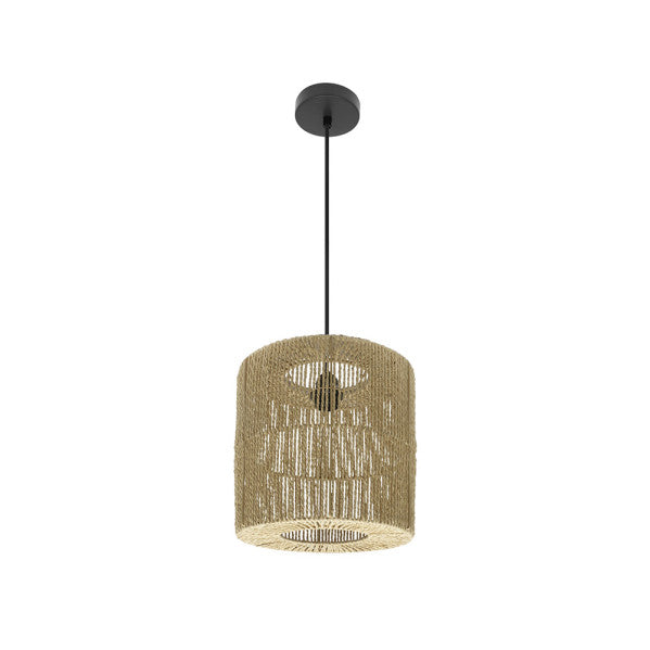 Colgante Fabriano 1xe27 Negro/natural Regx28x28cm
