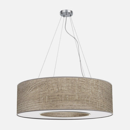 Colgante Grande Haiti 4xe27 Cromo/Madera Gris Regx80x80 Cm