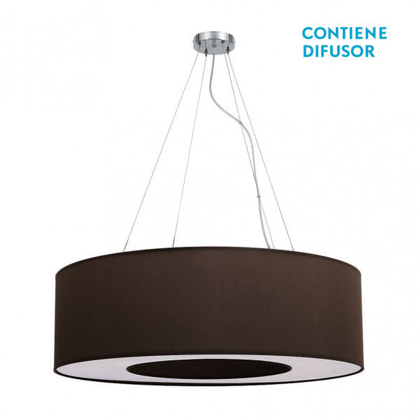 Colgante Grande Haiti 4xe27 Cromo/Marron Regx80x80 Cm