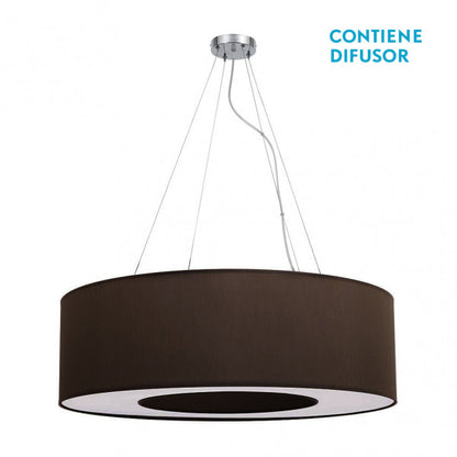 Colgante Grande Haiti 4xe27 Cromo/Marron Regx80x80 Cm