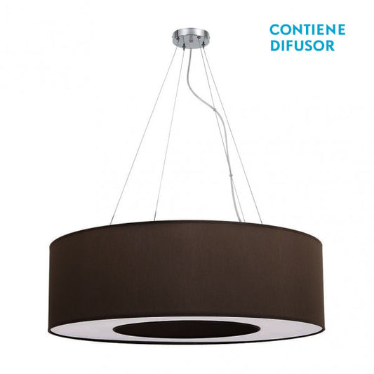 Colgante Grande Haiti 4xe27 Cromo/Marron Regx80x80 Cm