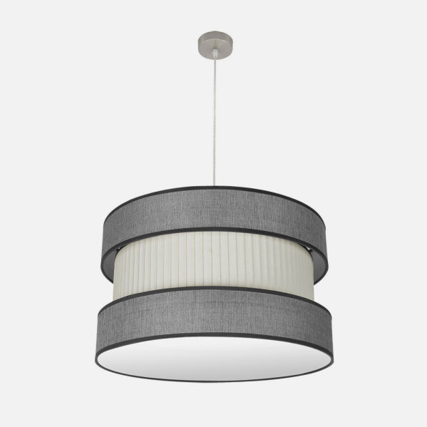 Colgante Home 3xe27 Niquel/gris-beis Regx60x60 Cm