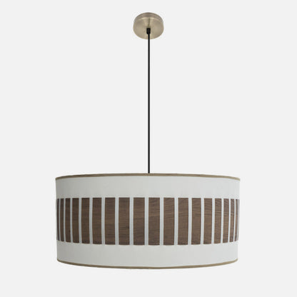 Colgante Ivanna 3xe27 Cuero/blanco-madera Oscura Regx60x60 Cm