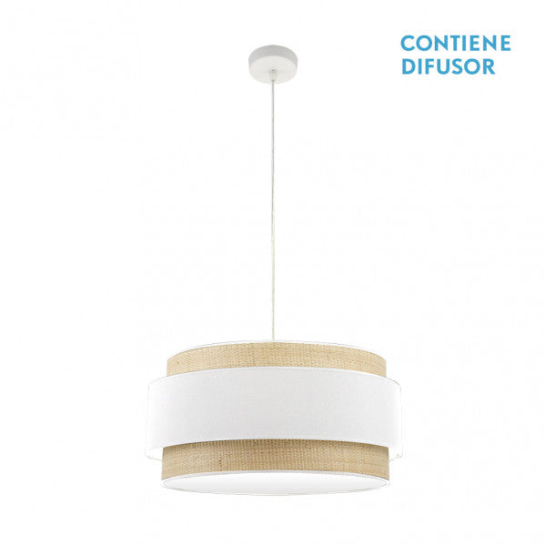 Colgante Kandy 3xe27 Natural/blanco Regx60x60 Cm