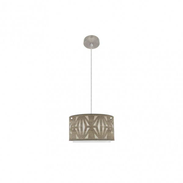Colgante Katerina 1xe27 Niquel/madera Gris Regx30x30 cm