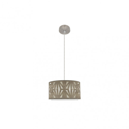 Colgante Katerina 1xe27 Niquel/madera Gris Regx30x30 cm