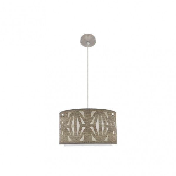 Colgante Katerina 1xe27 Niquel/madera Gris Regx40x40 cm