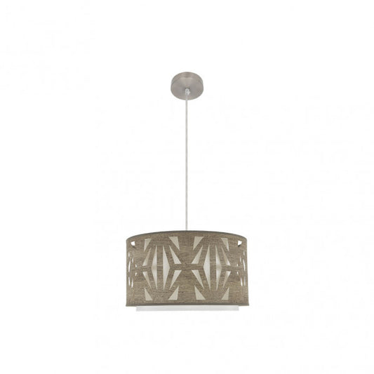 Colgante Katerina 1xe27 Niquel/madera Gris Regx40x40 cm