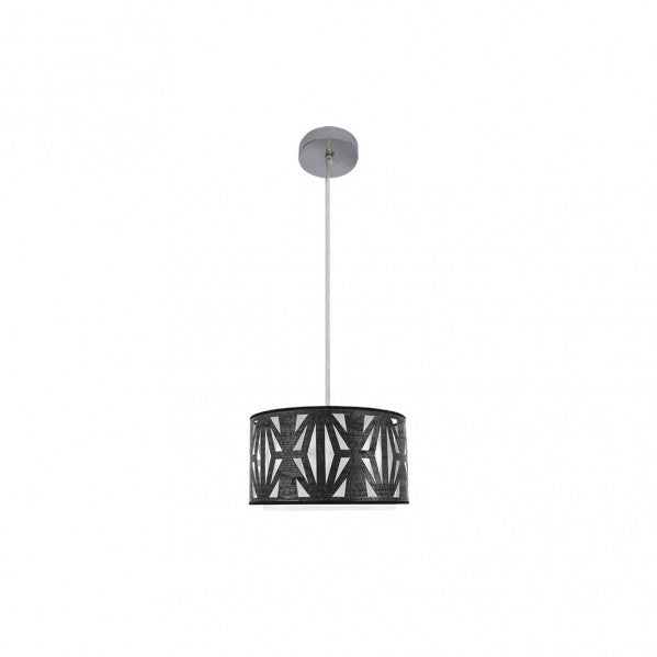 Colgante Katerina 1xe27 Cromo/madera Negra Regx30x30 cm
