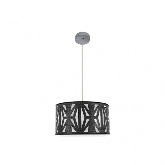 Colgante Katerina 1xe27 Cromo/madera Negra Regx40x40 cm