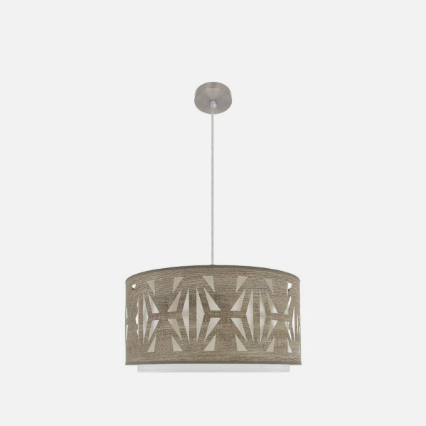 Colgante Katerina 2xe27 Niquel/madera Gris Regx50x50 cm