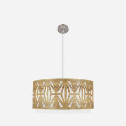 Colgante Katerina 3xe27 Niquel/madera Clara Regx60x60 cm