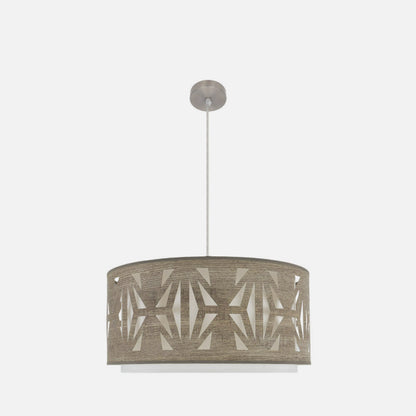 Colgante Katerina 3xe27 Niquel/madera Gris Regx60x60 cm