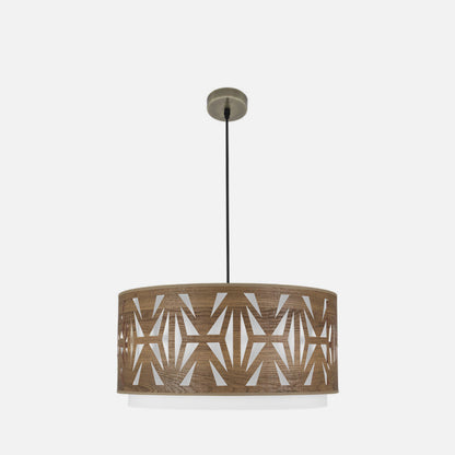Colgante Katerina 3xe27Cuero/madera Oscura Regx60x60 cm