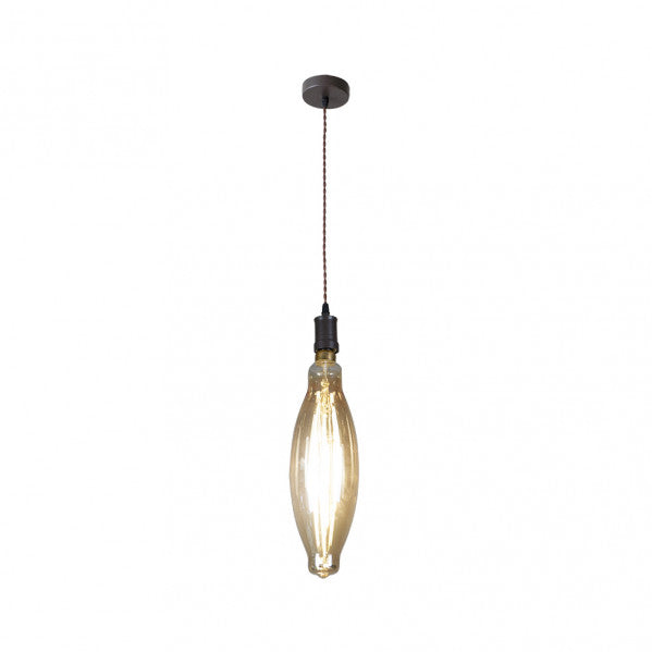 Colgante Lilia 1xe27 Marron/ambar  Bombilla  Incluida 8w 3000k 640lm Regx12x12 Cm